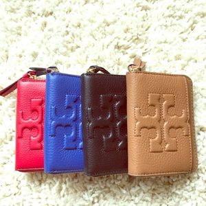 New Tory Burch Leather Zip Coin Wallet